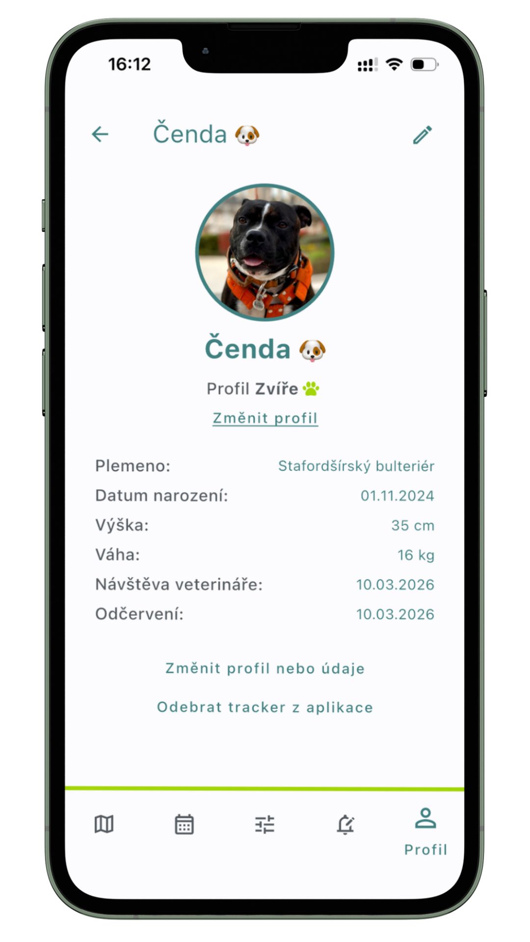 Profil v aplikaci